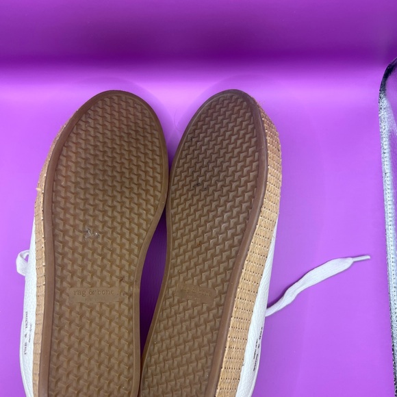 Rag and Bone women’s white leather slides mules sneakers size 39.5 - Picture 3 of 9